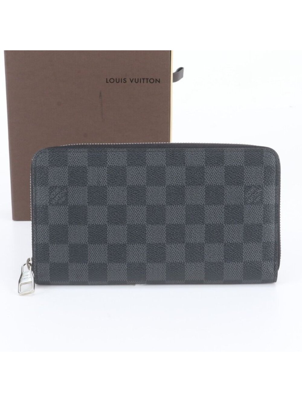 Louis Vuitton Damier Graphite Zippy Organizer Leather Wallet Zip Around